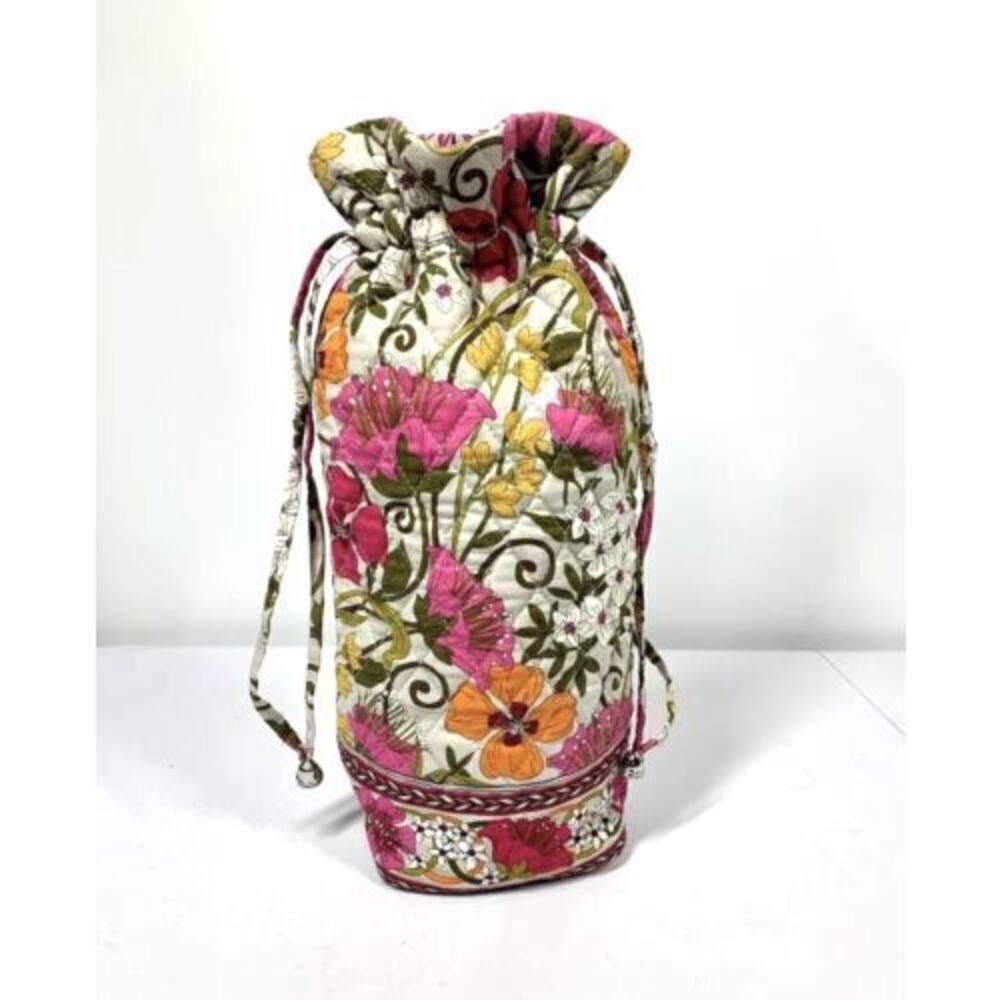 Vera Bradley Tea Garden Cheers To You Wine Bottle Drawstring Gift Bag RETIRED